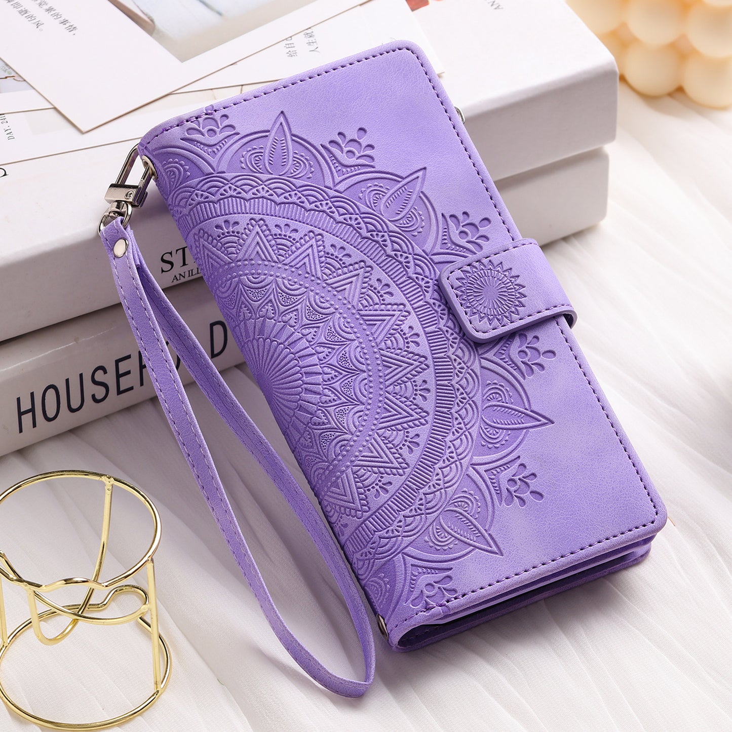 High Quality Bohemian Style Leather Card Insertion Zipper Pockets Phone Case For Xiaomi 14T 13T Pro 13T