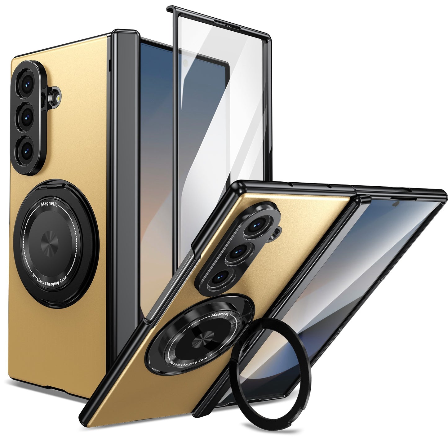 Magnetic Rotating Bracket 'Shell+Film' Anti Drop Protection Phone Case For Samsung Galaxy Z Fold7/6/5/4 & Flip7/6/5/4