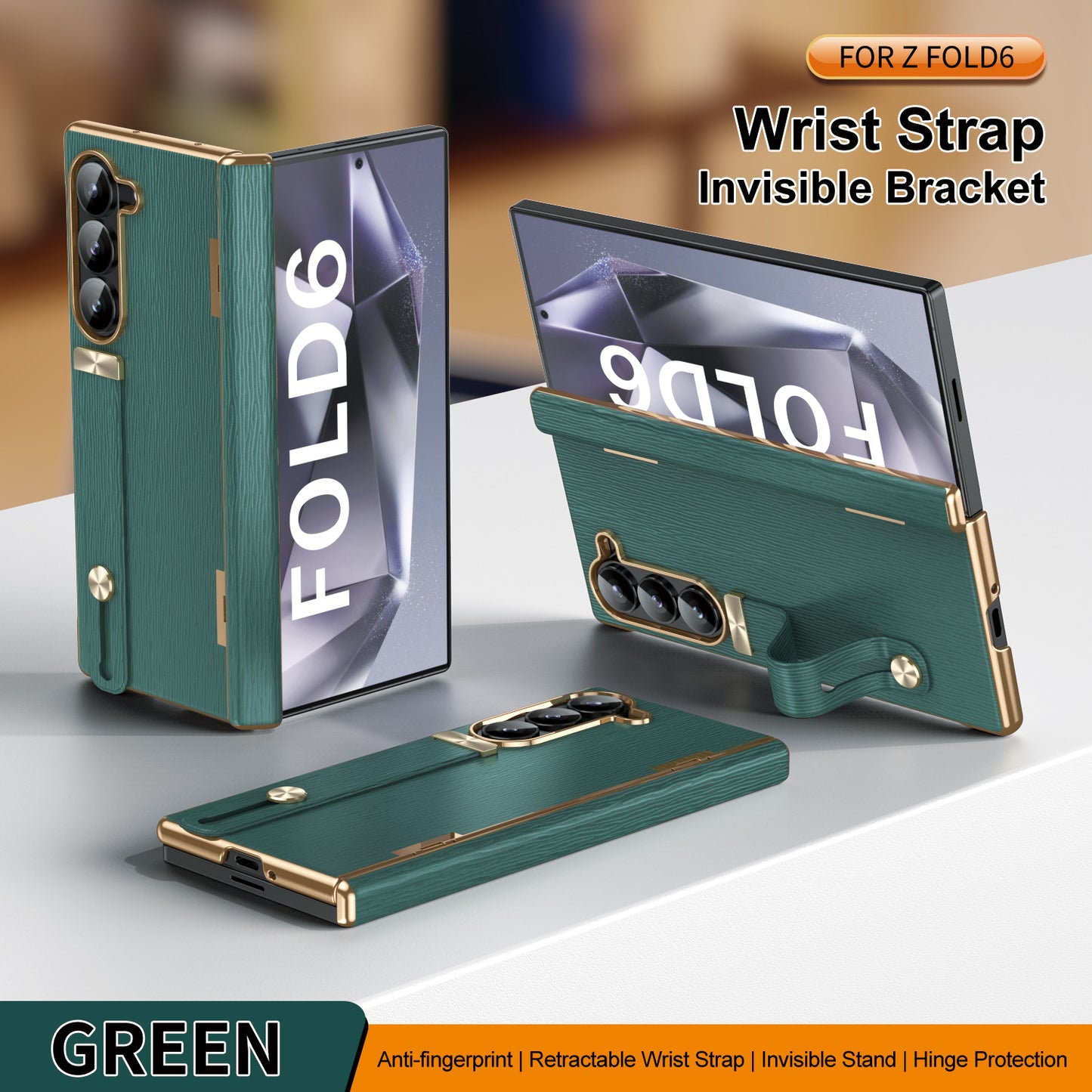 Golden Frame All-included Screen Glass Film Case For Samsung Galaxy Z Fold