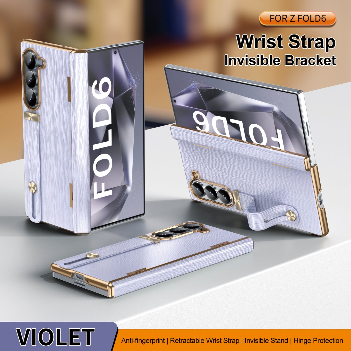 Golden Frame All-included Screen Glass Film Case For Samsung Galaxy Z Fold