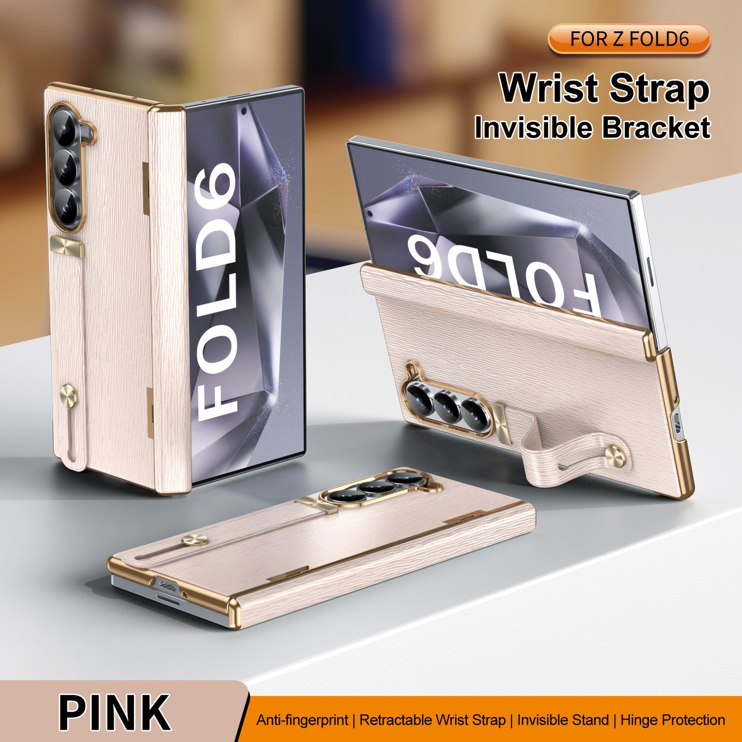 Golden Frame All-included Screen Glass Film Case For Samsung Galaxy Z Fold