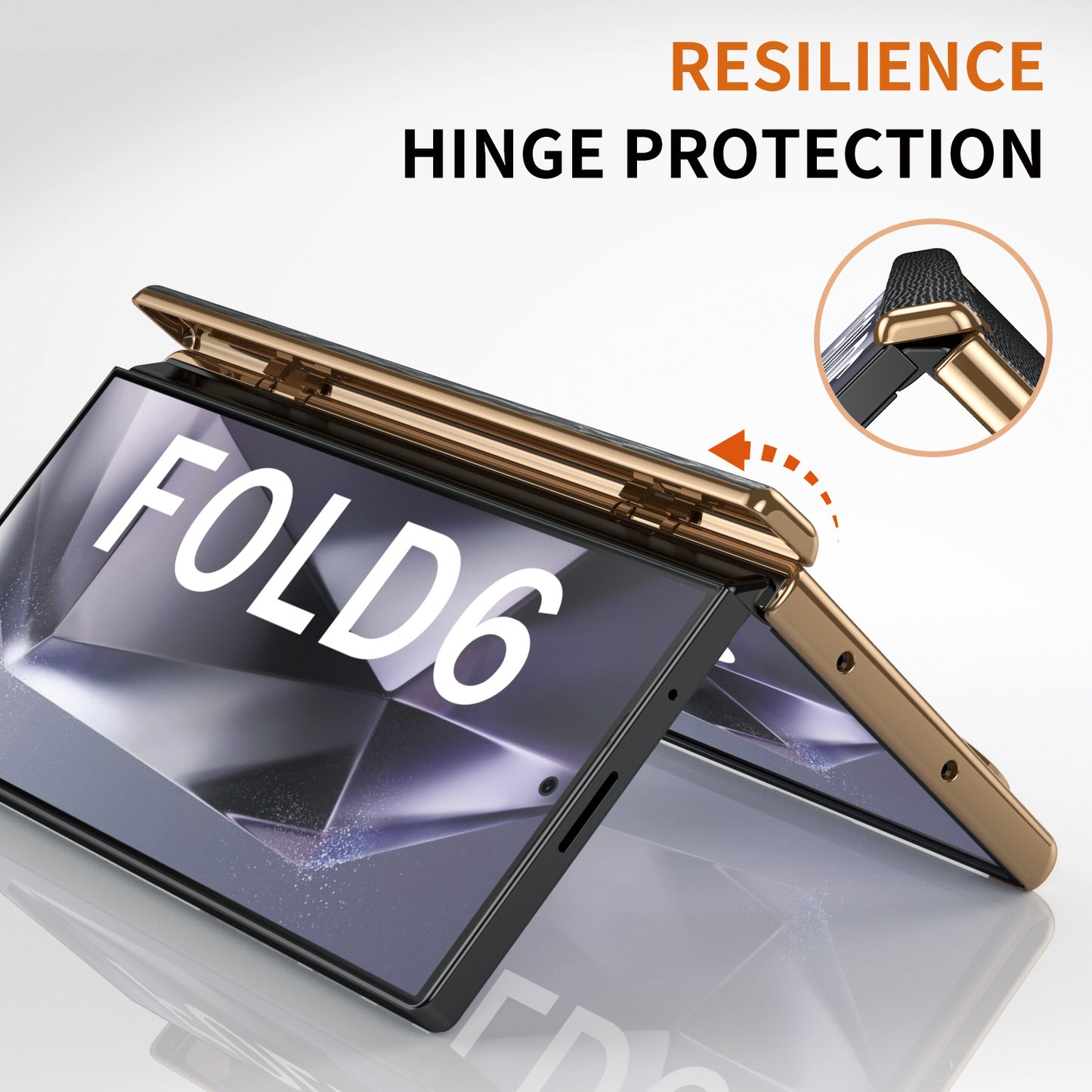 Golden Frame All-included Screen Glass Film Case For Samsung Galaxy Z Fold