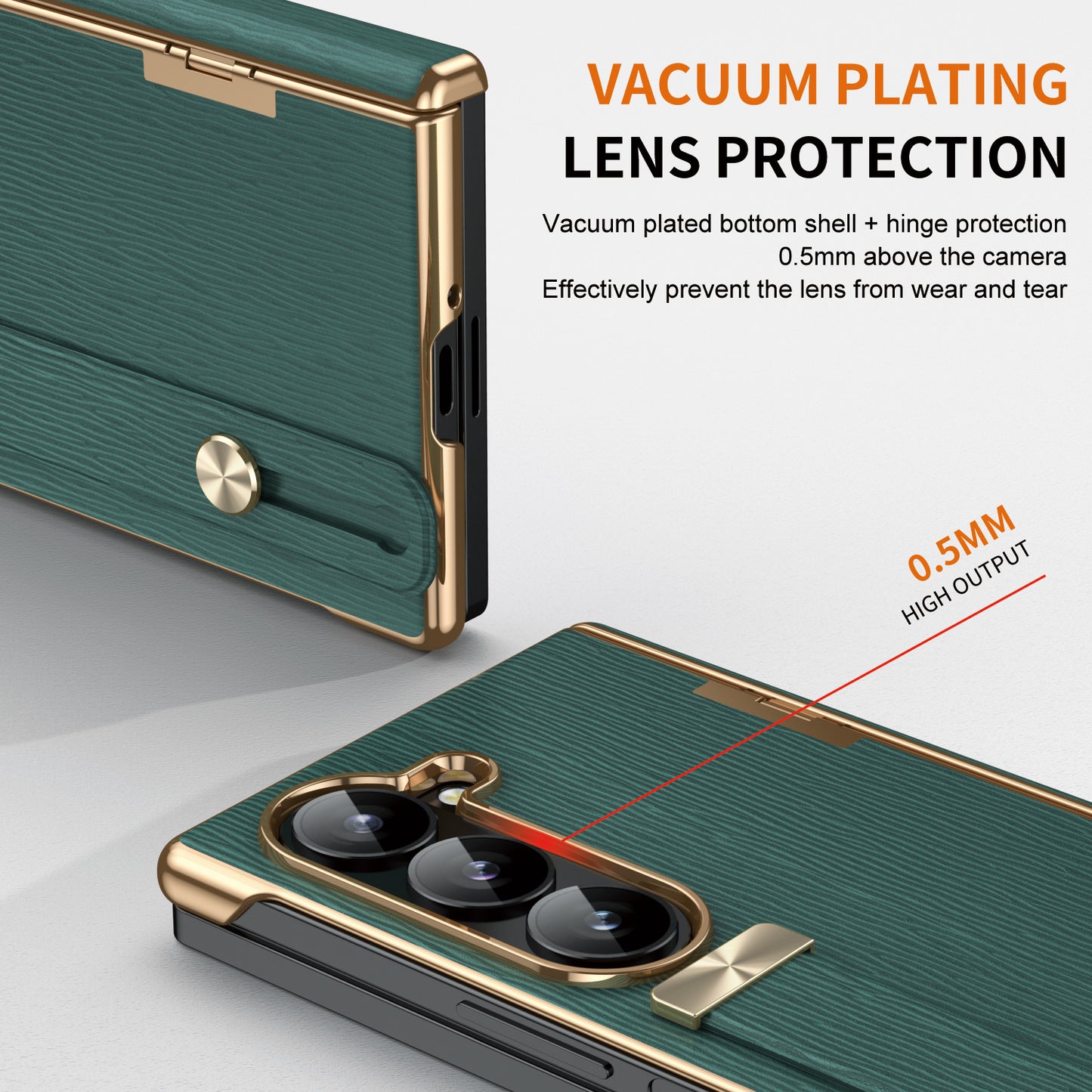 Golden Frame All-included Screen Glass Film Case For Samsung Galaxy Z Fold