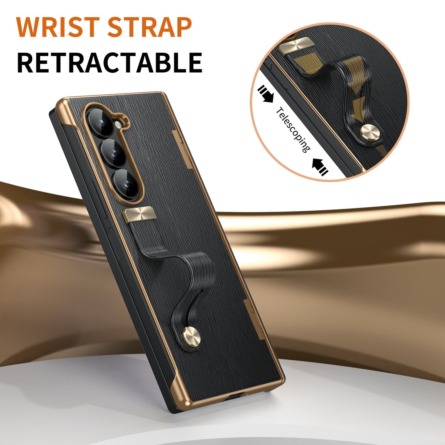 Golden Frame All-included Screen Glass Film Case For Samsung Galaxy Z Fold