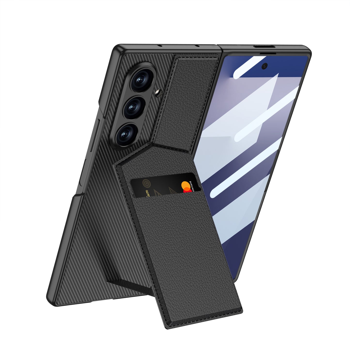 High Quality Carbon Fibre Magnetic Card Holder Phone Case For Samsung Galaxy Z Fold7/Fold6