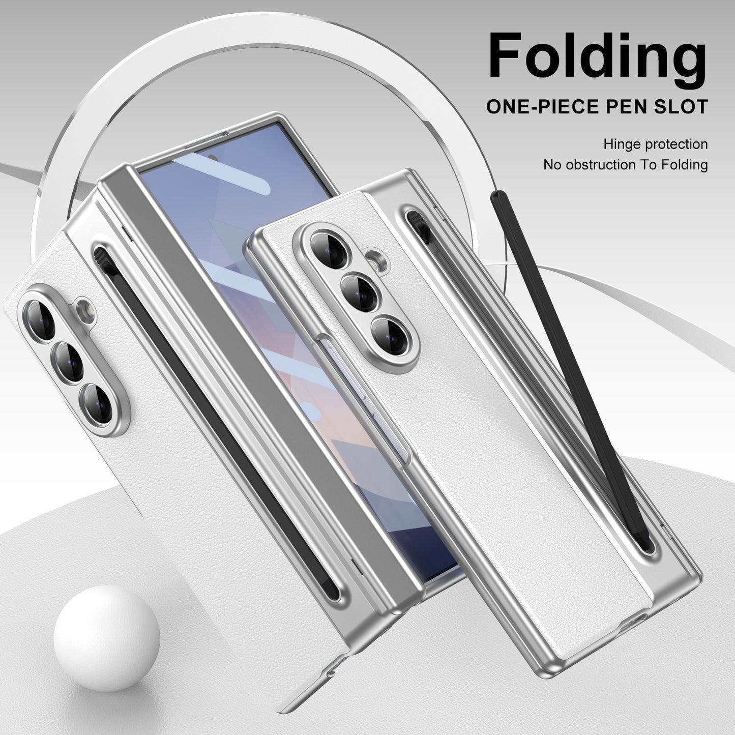 Enhanced Version of Leather Hinge Folding Shell Case For Samsung Galaxy Z Fold7/6/5/4