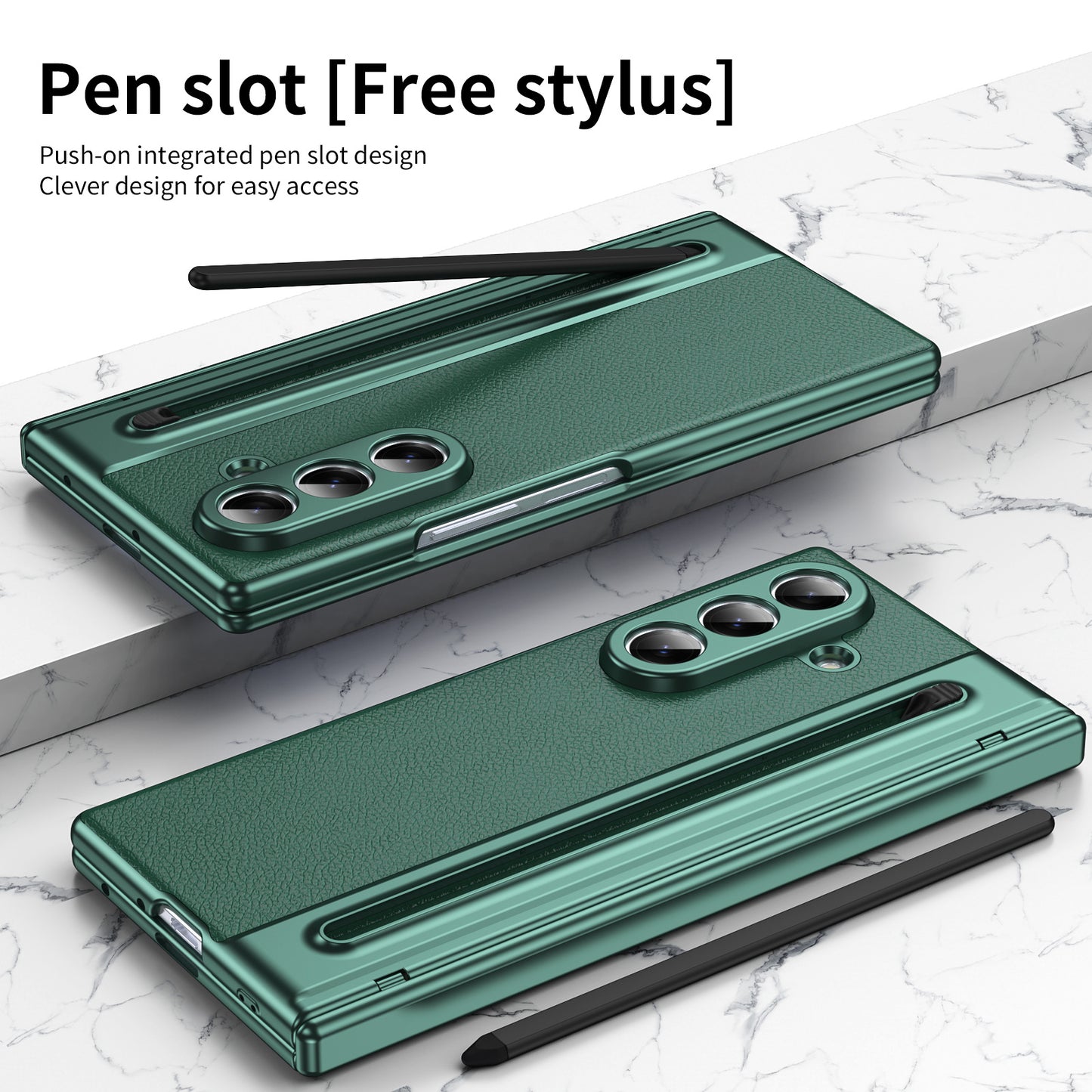 Enhanced Version of Leather Hinge Folding Shell Case For Samsung Galaxy Z Fold7/6/5/4
