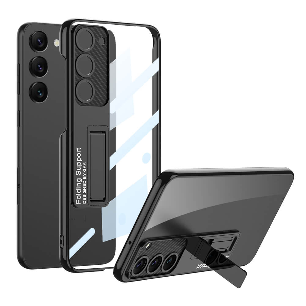 2023 Magnetic Adjustable Holder Plating Hard Case for Samsung Galaxy S22 Ultra / S23 Series