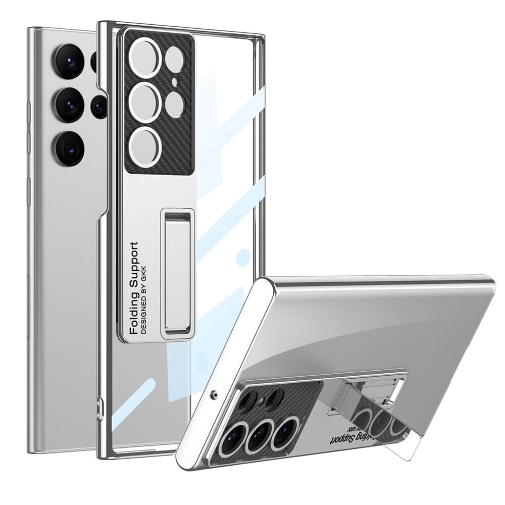 2023 Magnetic Adjustable Holder Plating Hard Case for Samsung Galaxy S22 Ultra / S23 Series