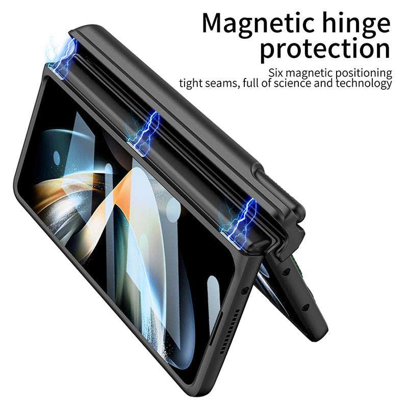 Magnetic hinged wristband toughened film integrated case For Samsung Galaxy Z Fold4