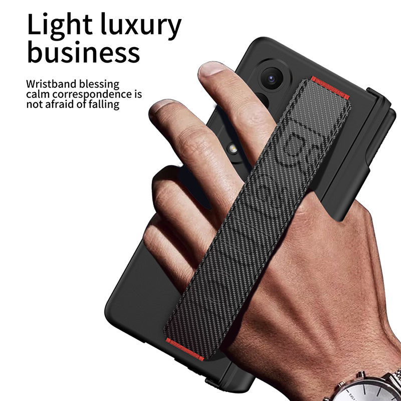 Magnetic hinged wristband toughened film integrated case For Samsung Galaxy Z Fold4