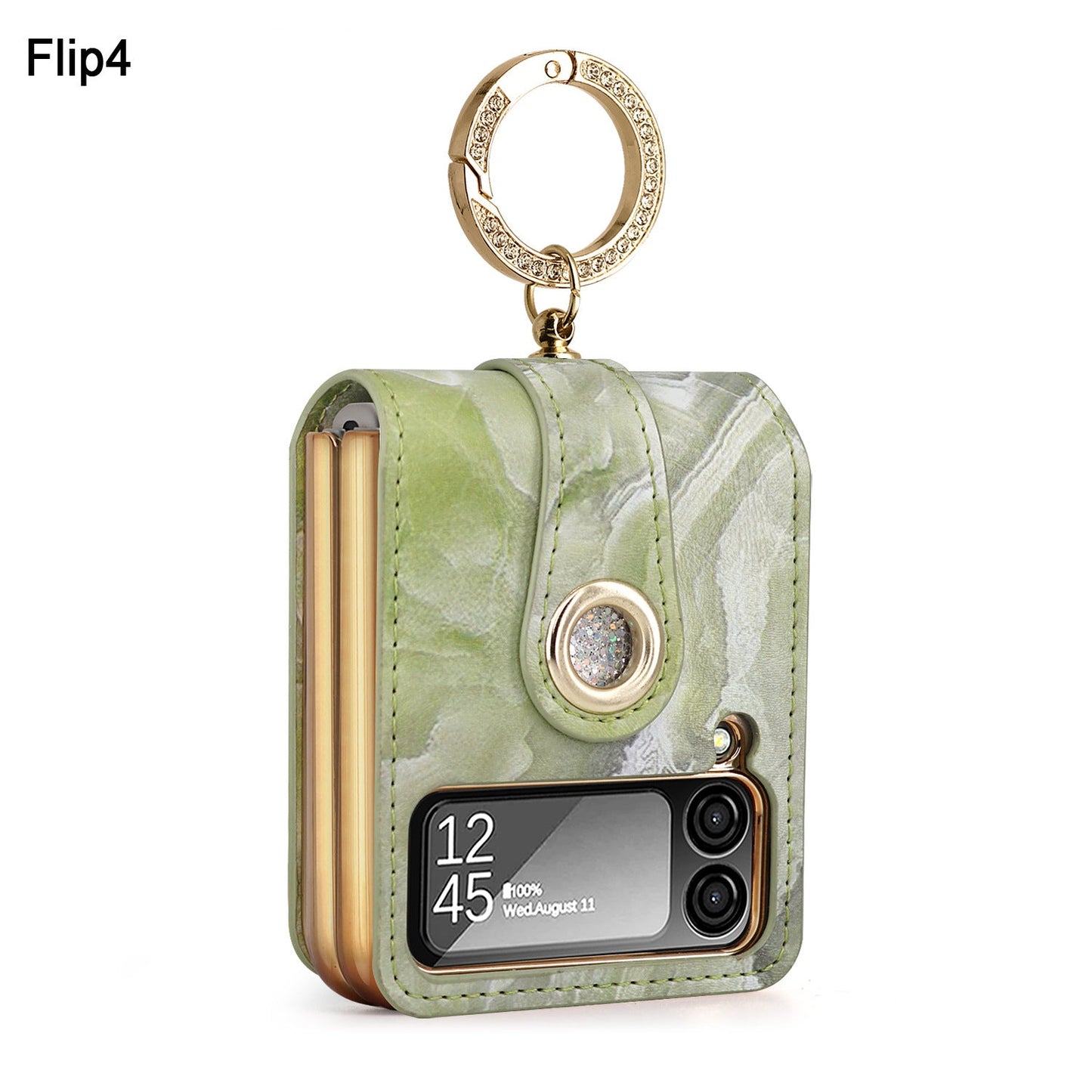 Luxury Marble Grain Leather Phone Case with Ring Bracket For Samsung Galaxy Z Flip4