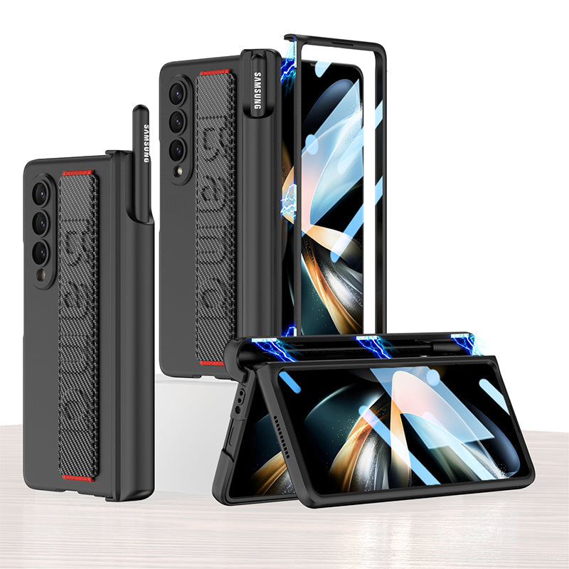Magnetic hinged wristband toughened film integrated case For Samsung Galaxy Z Fold4