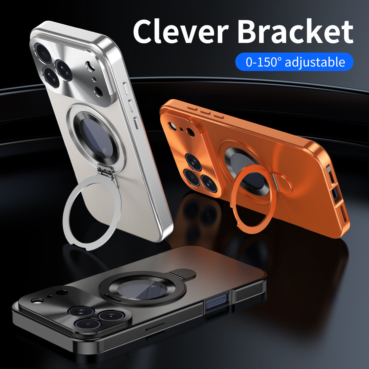 Original Luxury Magnet Ring Stand Protective Case with Anti-Peep Film For iPhone 17 Pro Max/17 Pro/17
