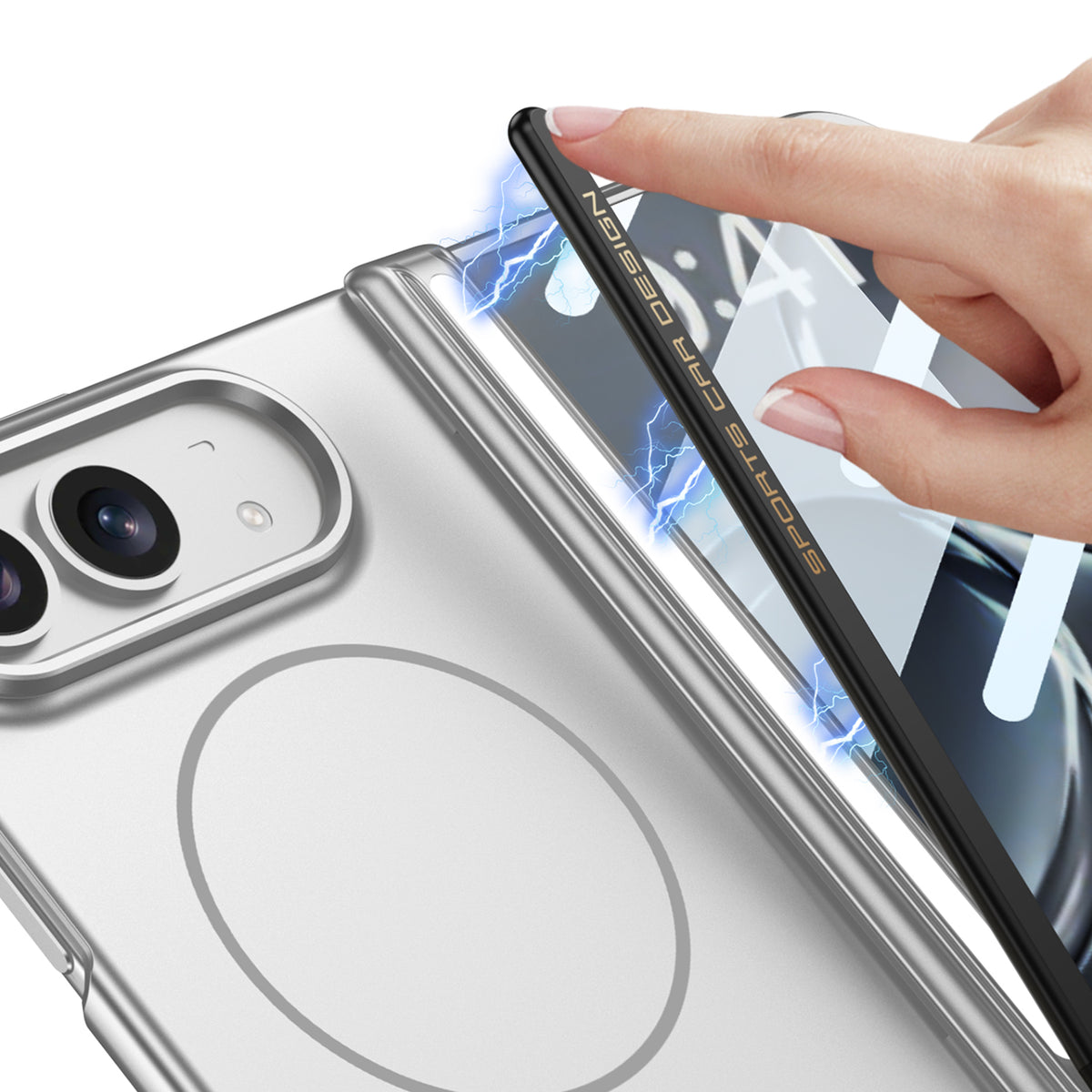 Magnetic All-included Screen Glass Film Protective Case With Pen Slot For iPhone Duo