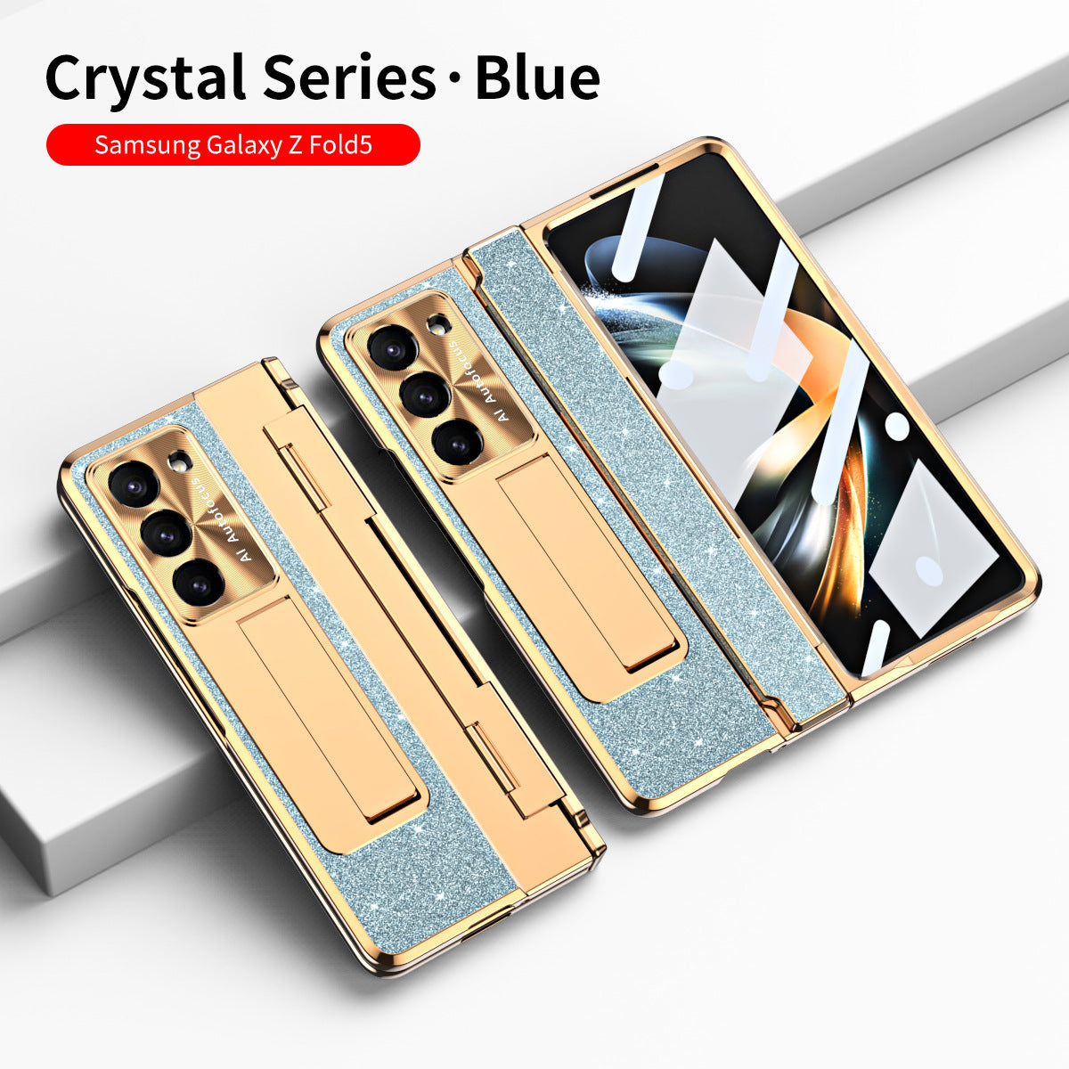 Crystal Series Hinge Protection Folding Shell Case For Samsung Galaxy Z Fold5 Fold4 Fold3