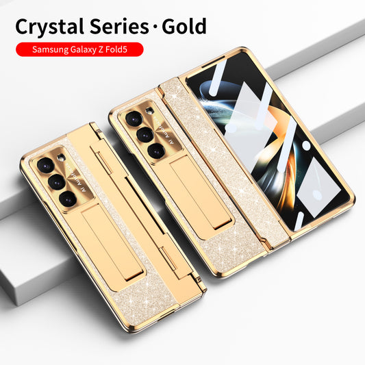 Crystal Series Hinge Protection Folding Shell Case For Samsung Galaxy Z Fold5 Fold4 Fold3