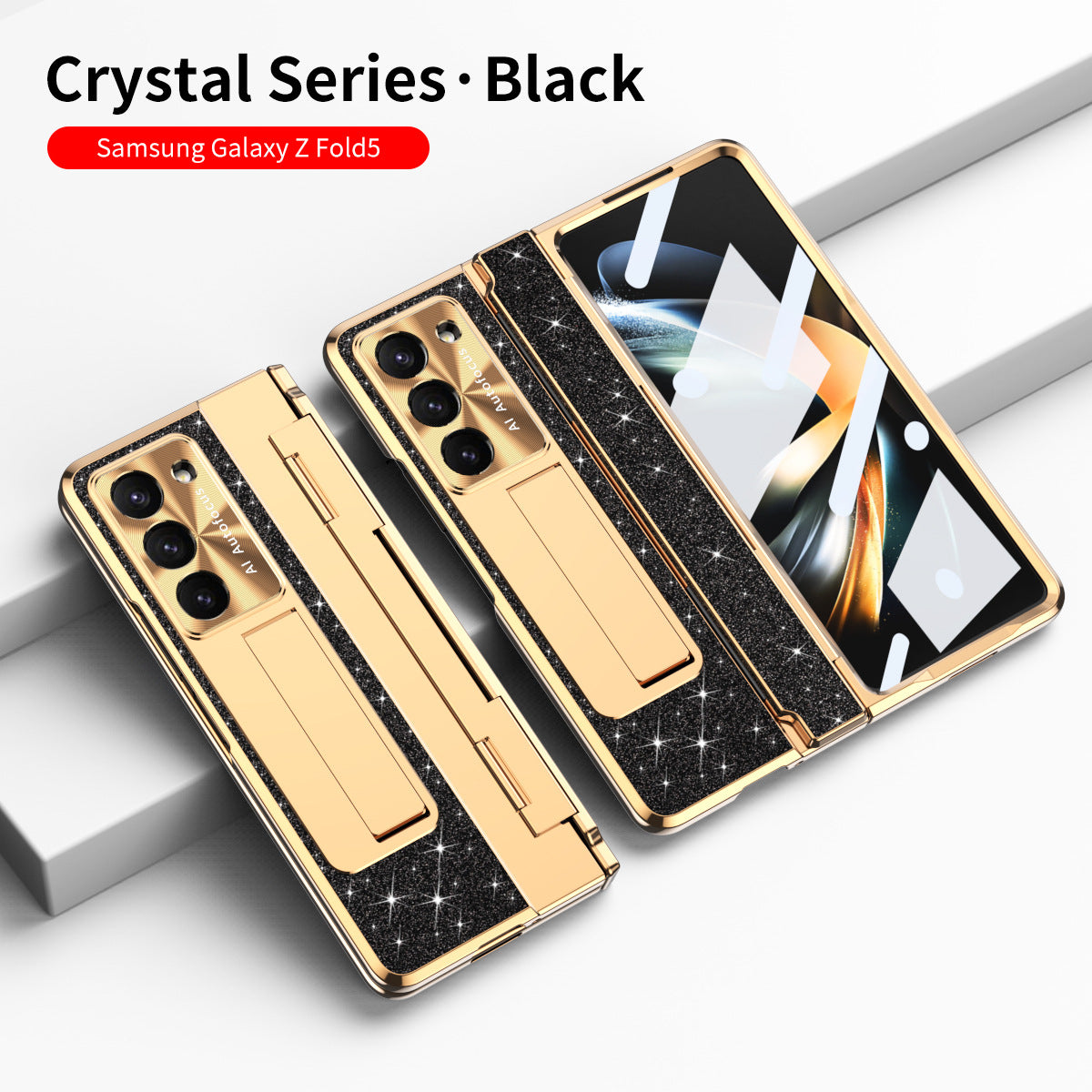 Crystal Series Hinge Protection Folding Shell Case For Samsung Galaxy Z Fold5 Fold4 Fold3