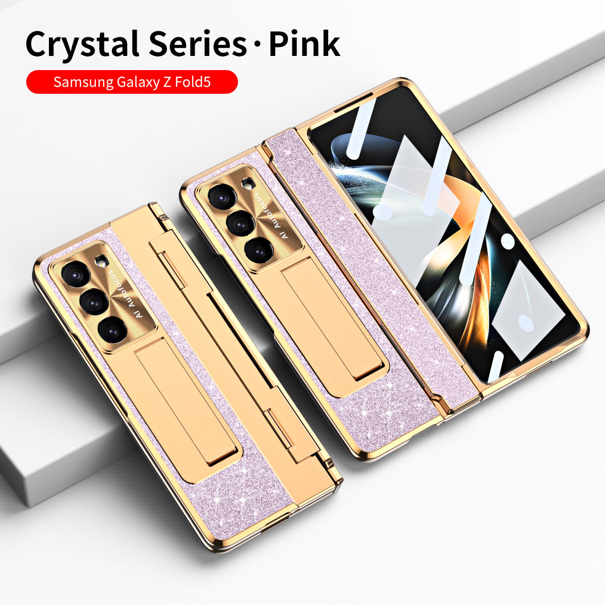 Crystal Series Hinge Protection Folding Shell Case For Samsung Galaxy Z Fold5 Fold4 Fold3