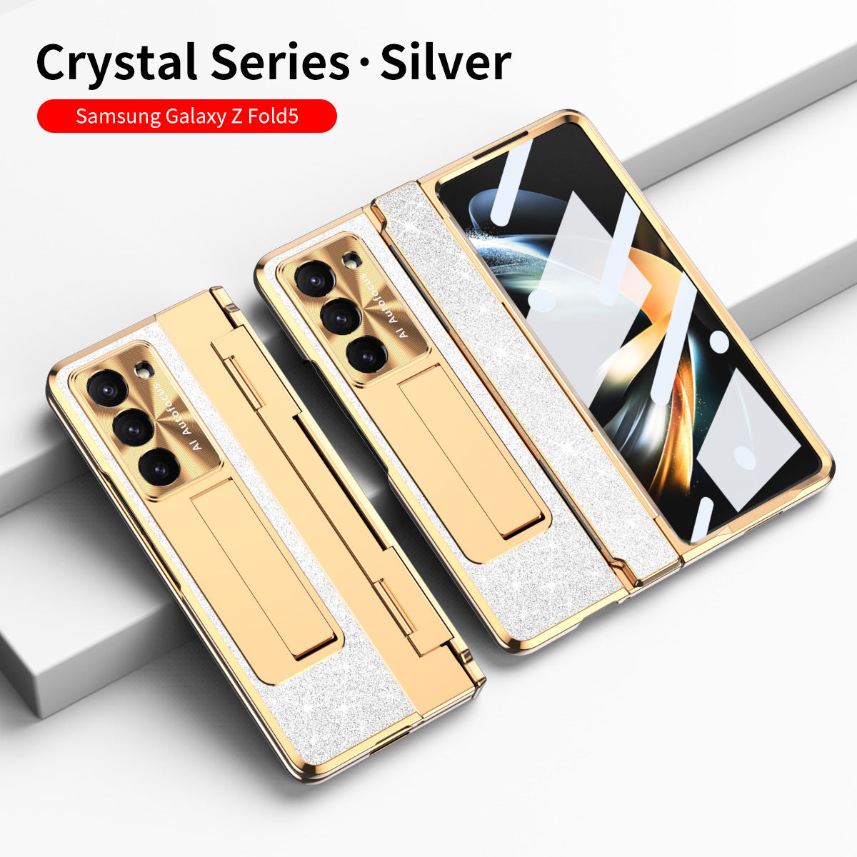 Crystal Series Hinge Protection Folding Shell Case For Samsung Galaxy Z Fold5 Fold4 Fold3