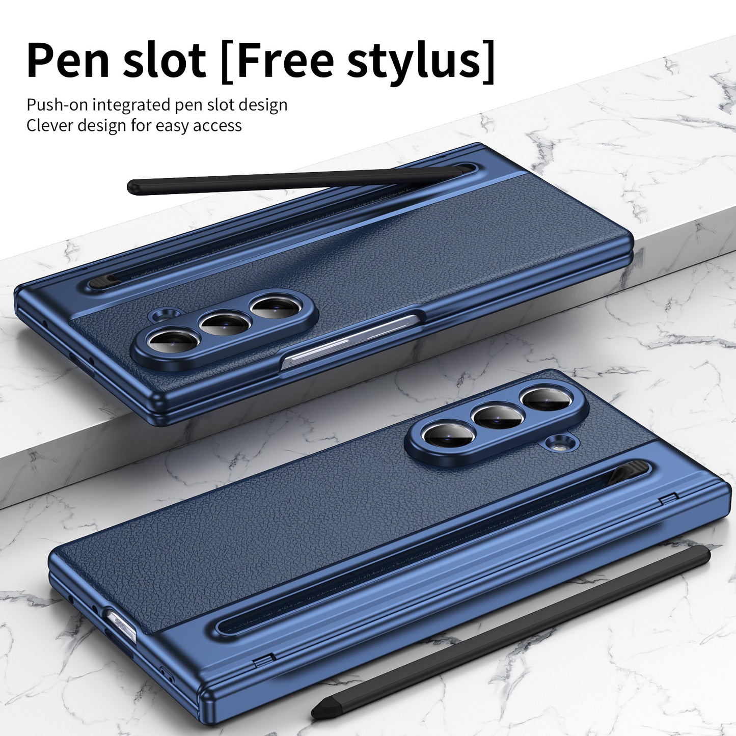 Enhanced Version of Leather Hinge Folding Shell Case For Samsung Galaxy Z Fold7/6/5/4