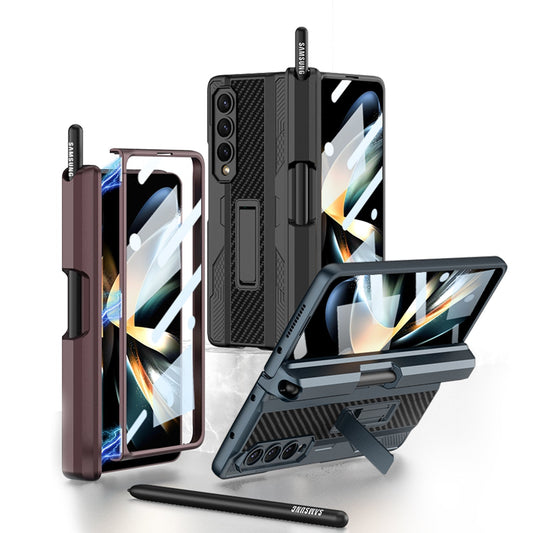 Magnetic Mech S Pen Slot Holder Case for Samsung Galaxy Z Fold4 Fold3 5G