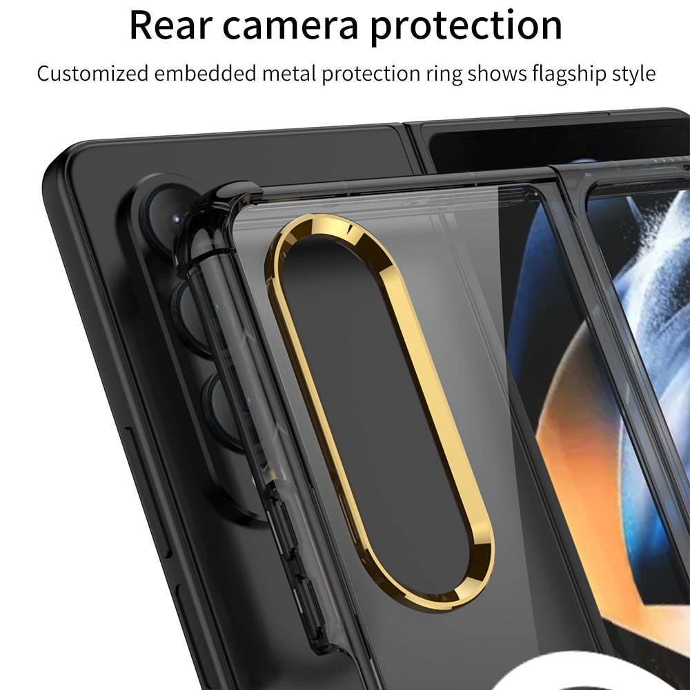 Airbag Anti-drop Wireless Charging Phone Case For Samsung Galaxy Z Fold3 Fold4 5G With Back Screen Glass Protector