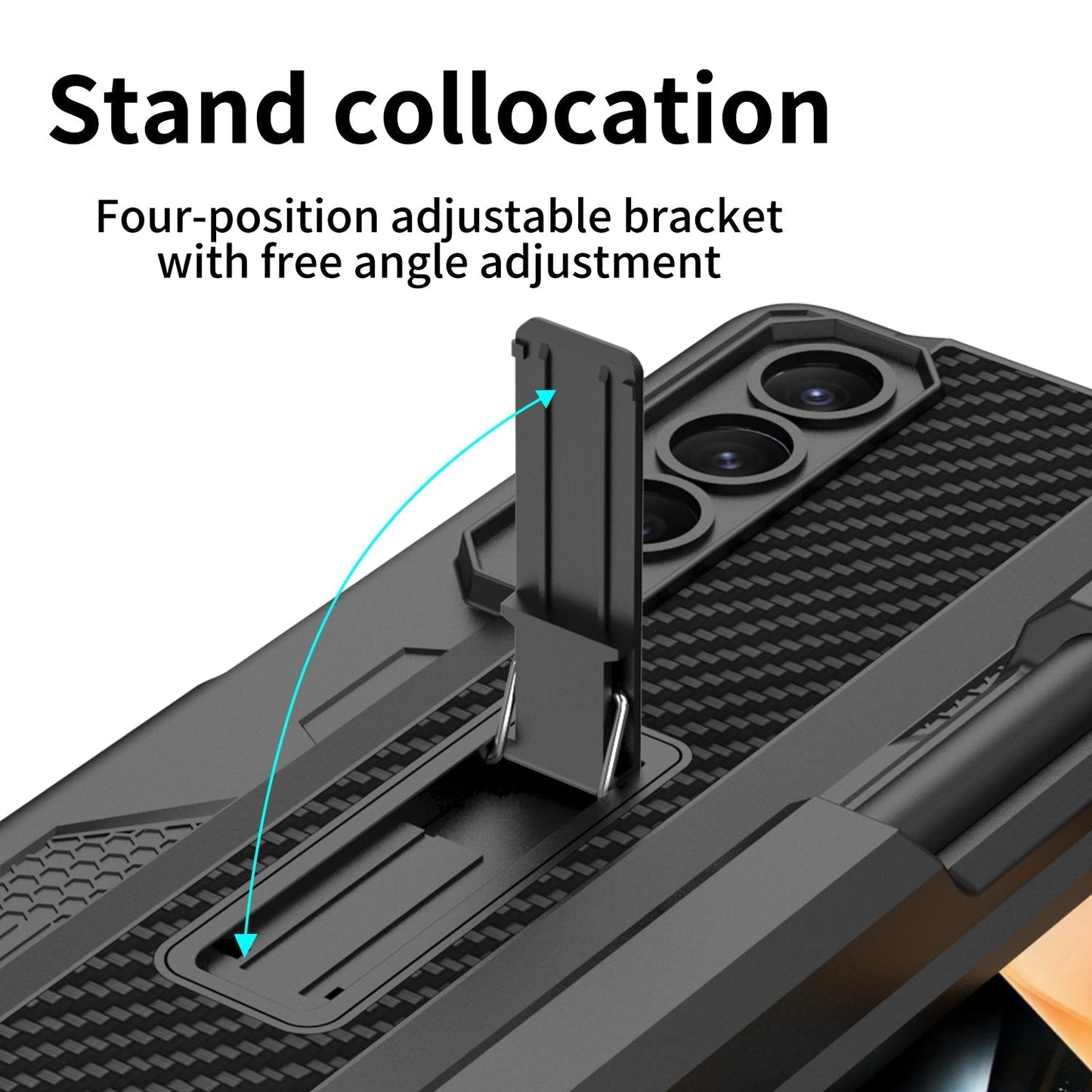 Magnetic Mech S Pen Slot Holder Case for Samsung Galaxy Z Fold4 Fold3 5G