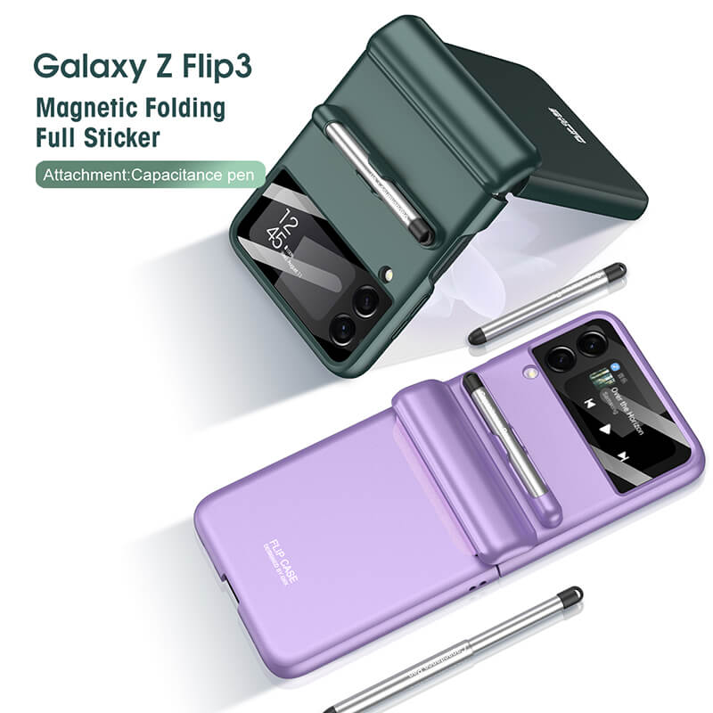 Magnetic All-included Shockproof Hard Case With S Pen Slot For Samsung Galaxy Z Flip4 Flip3 5G