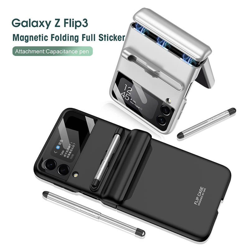 Magnetic All-included Shockproof Hard Case With S Pen Slot For Samsung Galaxy Z Flip4 Flip3 5G