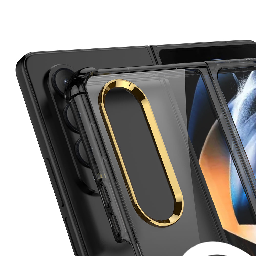 Airbag Anti-drop Wireless Charging Phone Case For Samsung Galaxy Z Fold3 Fold4 5G With Back Screen Glass Protector