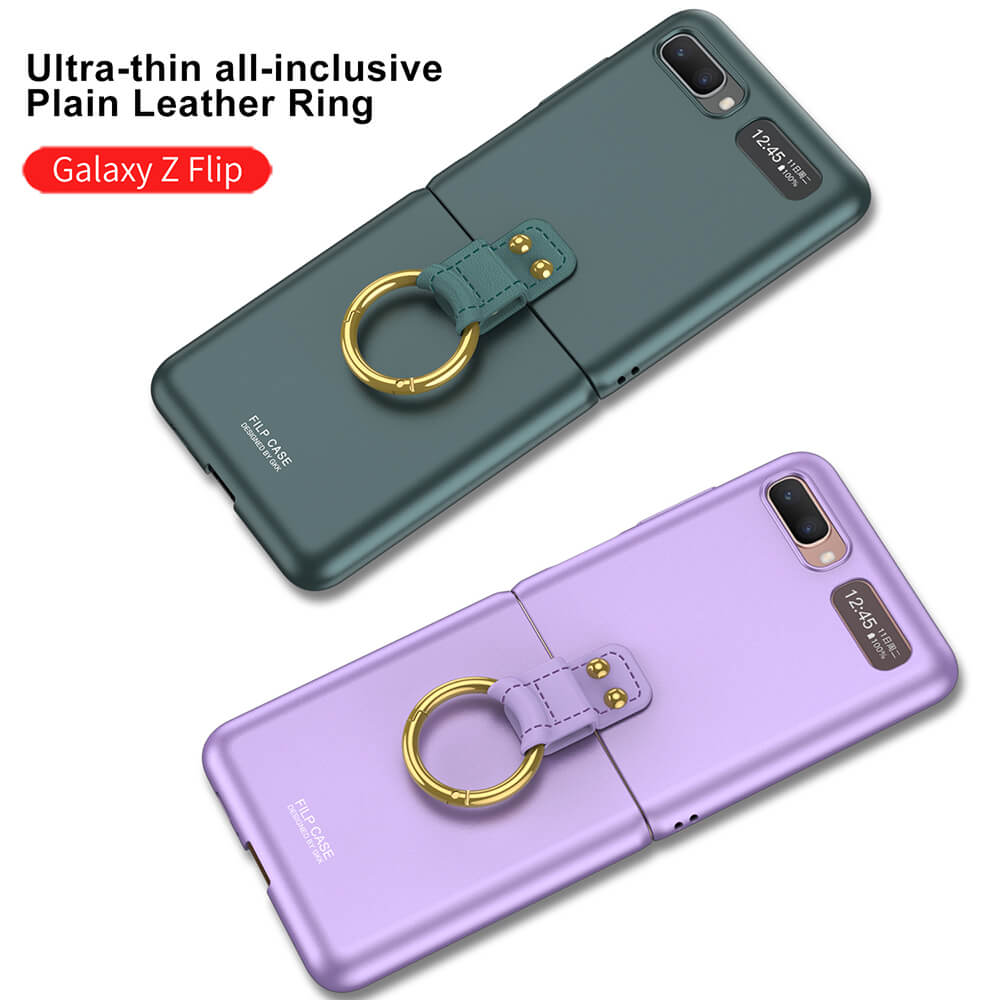 Original Back Screen Glass Matte Hard Cover With Finger-Ring For Samsung Galaxy Z Flip 5G