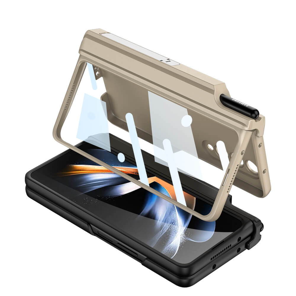 Magnetic Magsafe Metal Bracket S Pen Slot Case with Glass Film For Samsung Galaxy Z Fold4