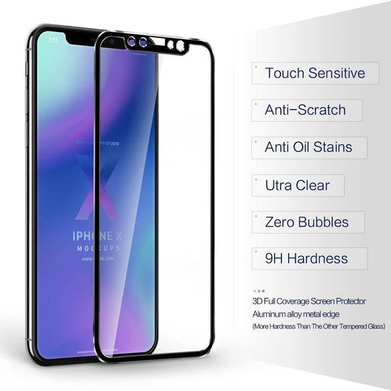 Tempered Glass Full Screen Protector 3D Aluminum Alloy For iPhone - Dealggo.com