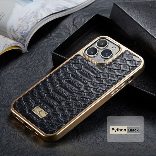 Luxury Leather Python Pattern iPhone Samsung Case