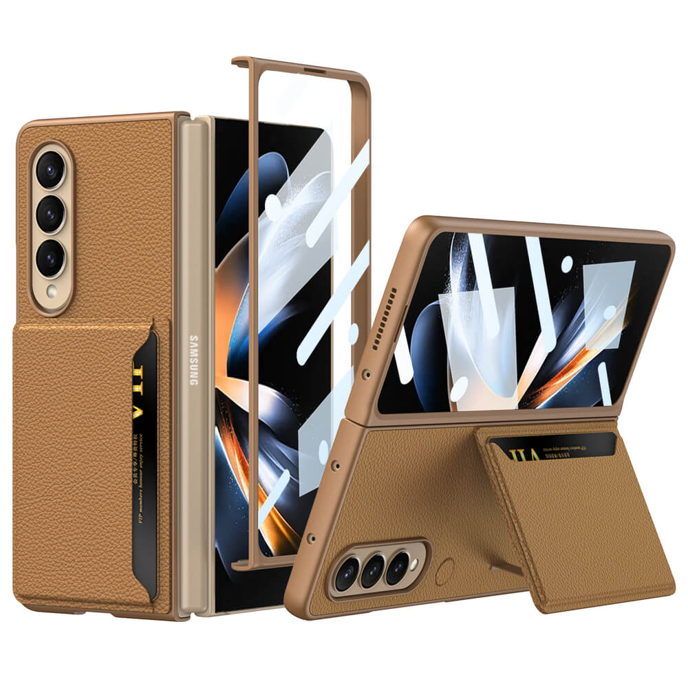 Dealggo UK | Card Bag Bracket Leather Case For Samsung Galaxy Z Fold4 5G