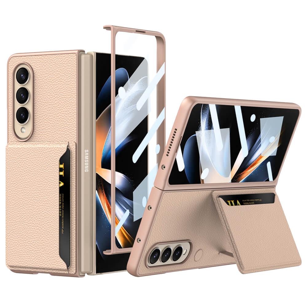 Dealggo UK | Card Bag Bracket Leather Case For Samsung Galaxy Z Fold4 5G