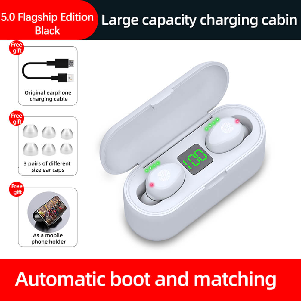 F9 Earphone LED Touch Bluetooth 5.0 Large Capacity Charging Cabin